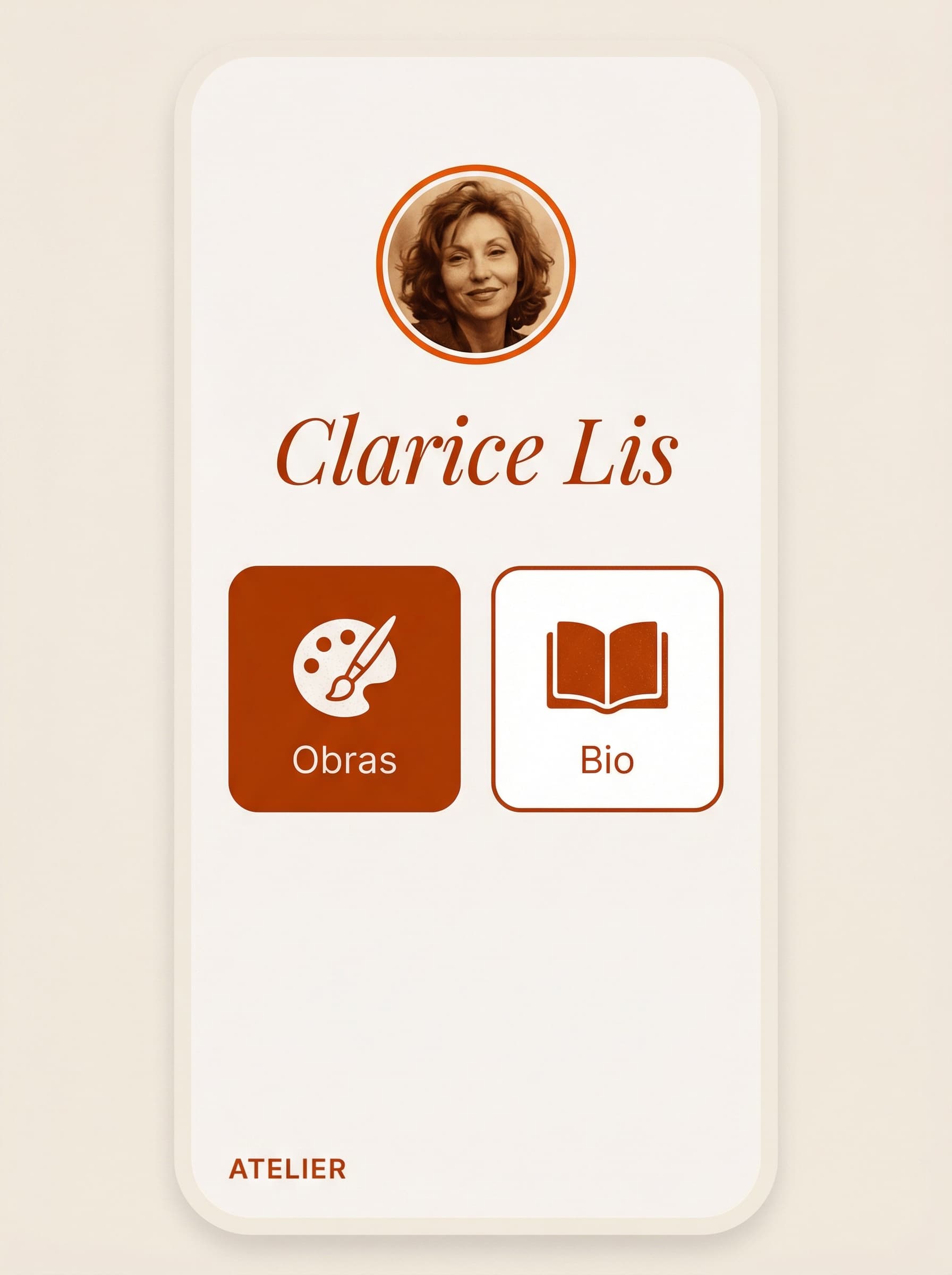 Atelier theme — warm artistic link-in-bio template for artists